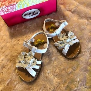 White Toddler Strappy Flower Sandals